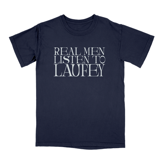 Real Men Listen To Laufey Navy Tee
